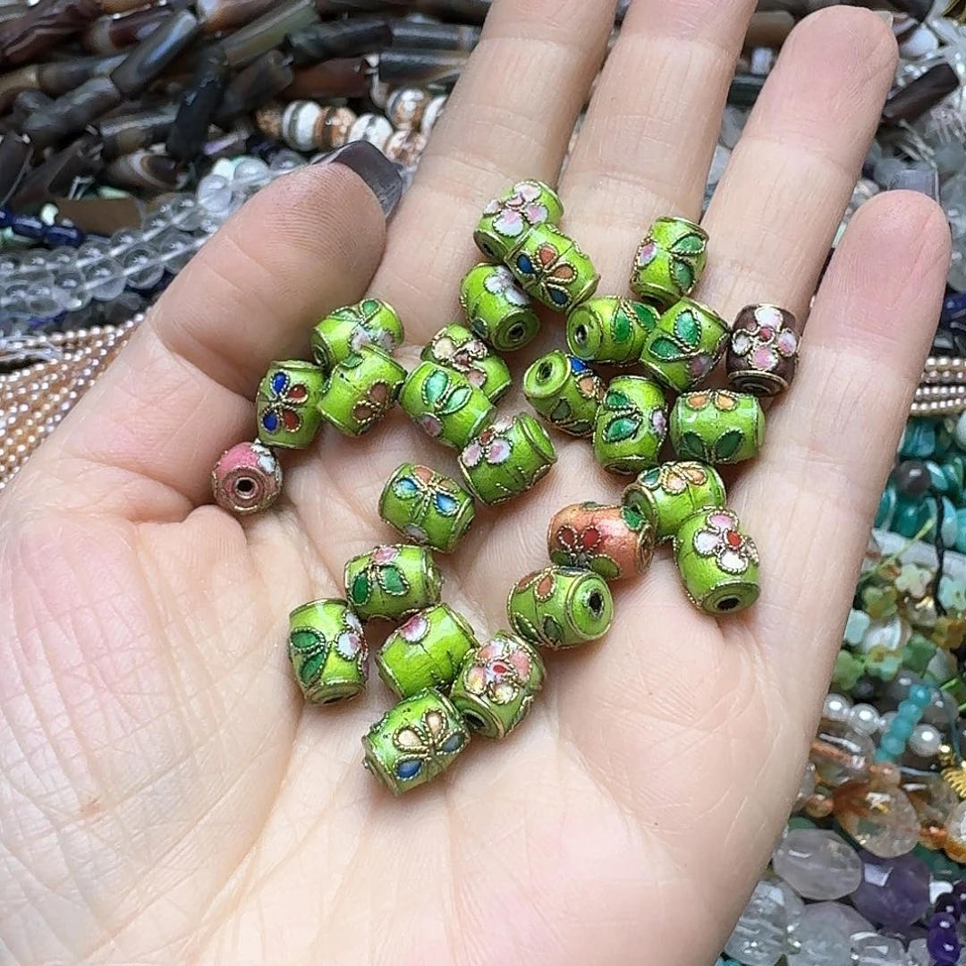 玛瑙/玉髓未镶嵌珠宝半成品4颗景泰蓝