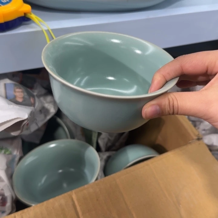 微瑕仿古不开片餐碗