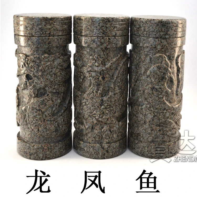 天然内蒙古中华麦饭石水杯一体口杯 带盖礼品杯子龙凤马上有钱