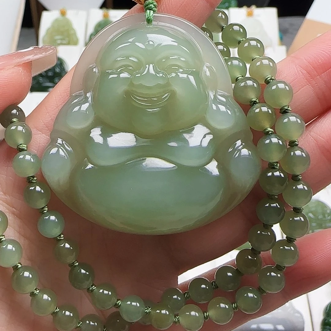 和田玉足金镶嵌颈饰50