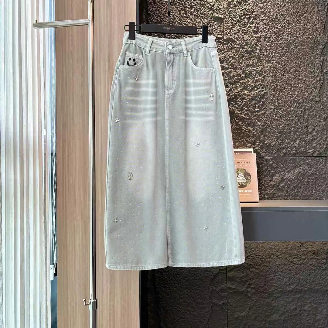 【CENFUN】248*中长裙长裙成人绣花梭织休闲风短裙半身裙高腰C11201