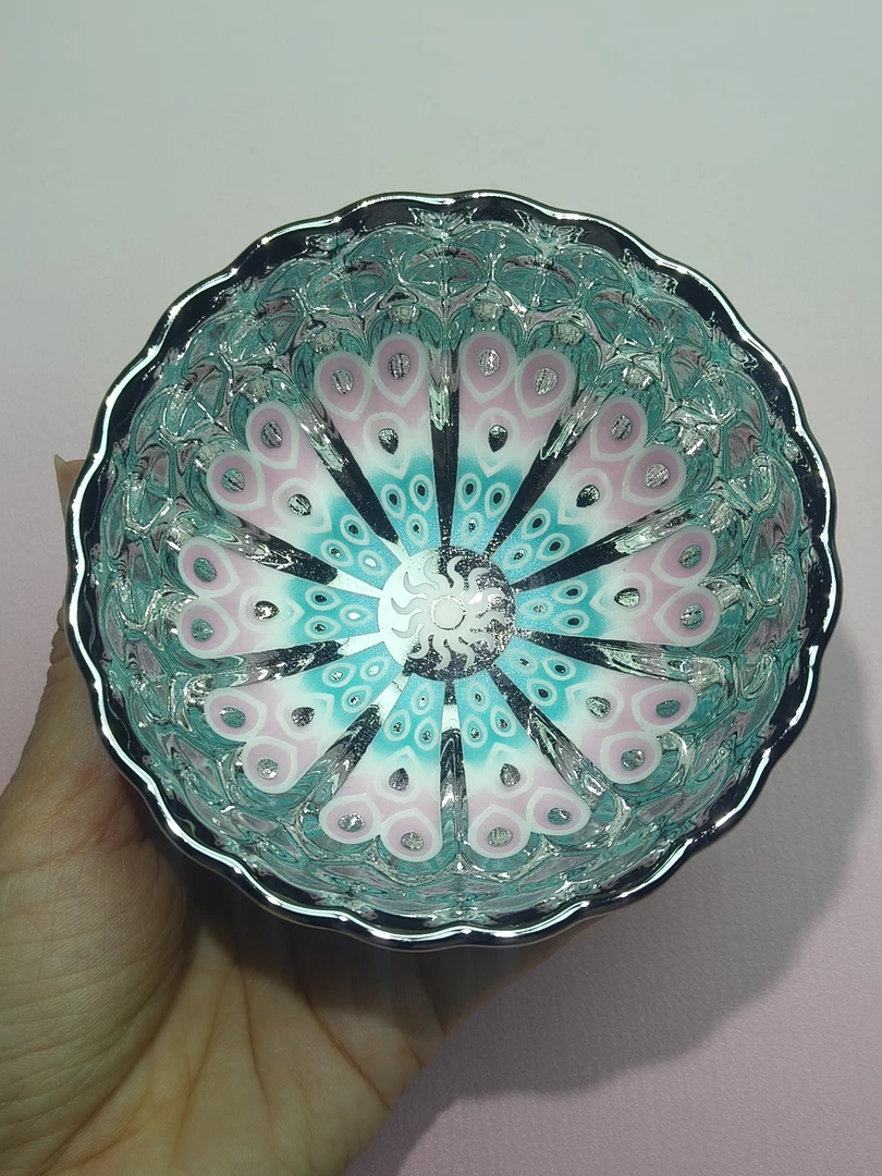 窑变天目瓷夜光银雀羽主人杯高档送礼茶具z