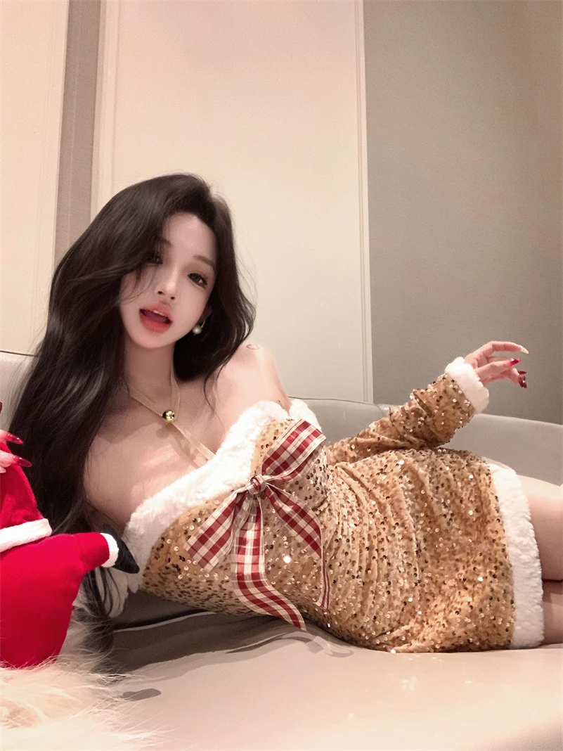 后空翻喵喵【法式名媛】短裙蝴蝶性感风连衣睡裙甜美长款少女针织