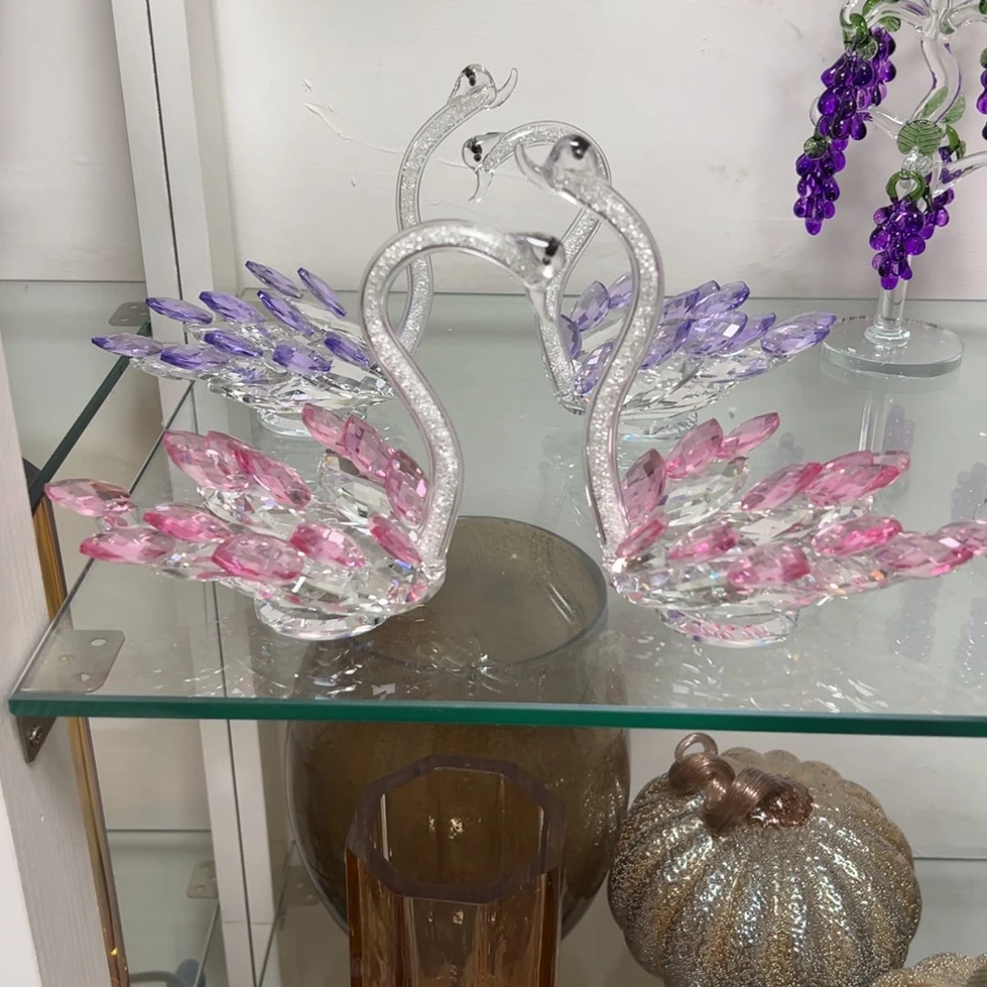 粉色k9水晶天鹅高度20