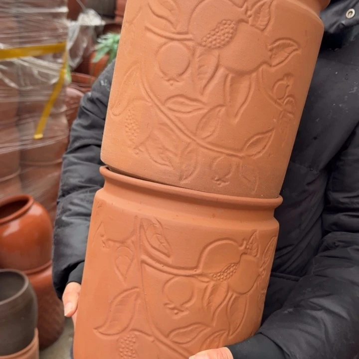 紫砂花盆口20高23