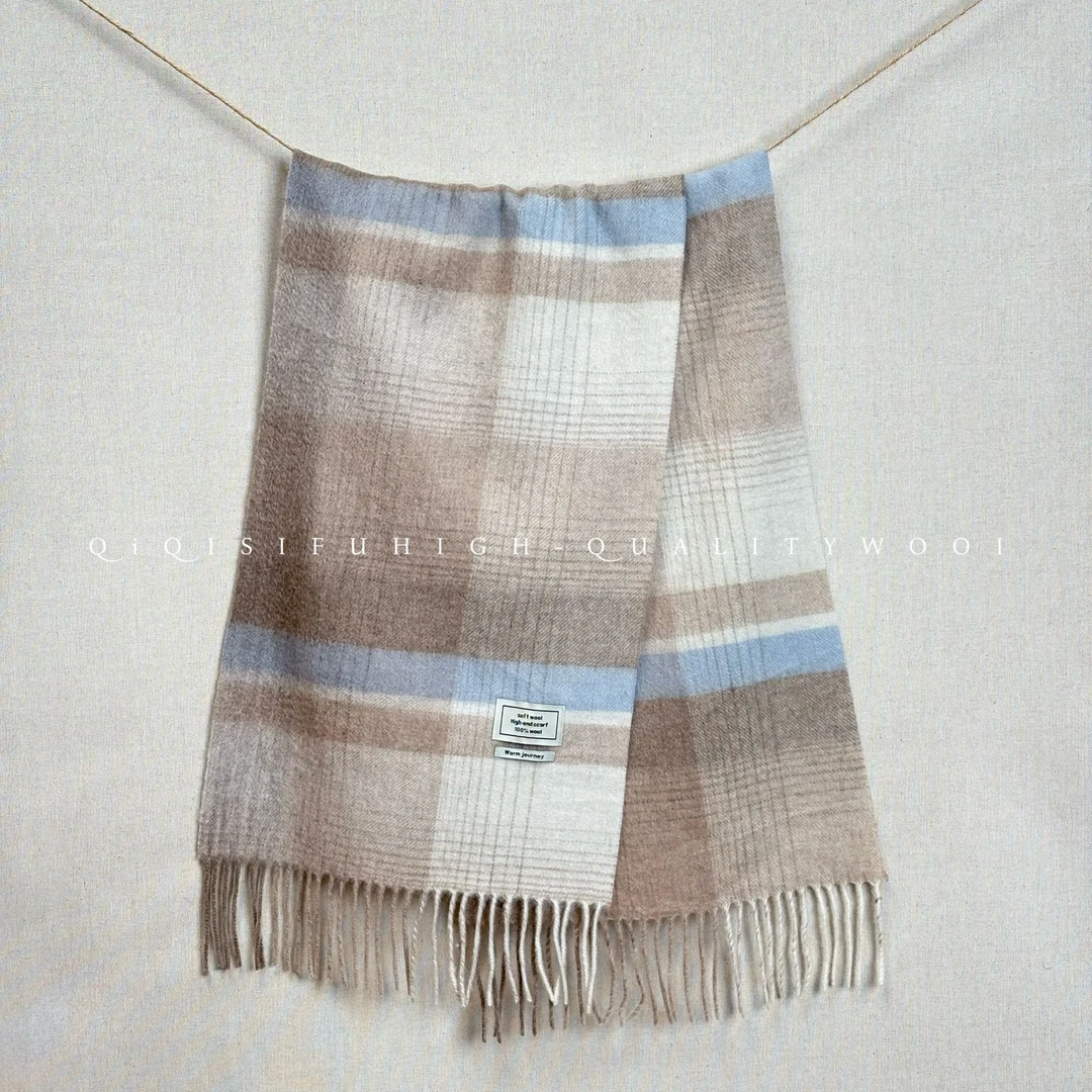 【格序】绵羊毛围巾秋冬保暖百搭英伦格子180cm*30cm