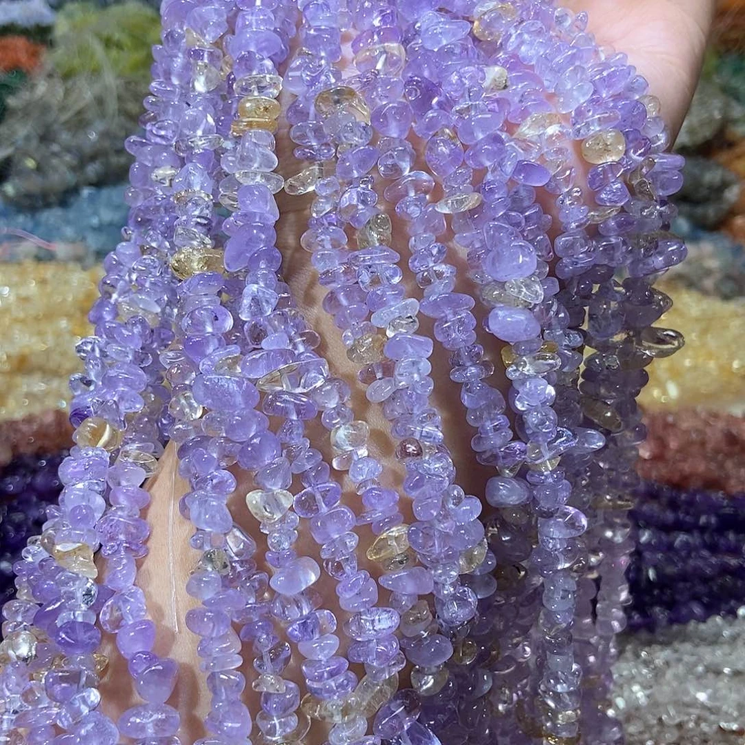 水晶珠宝半成品未镶嵌紫黄晶