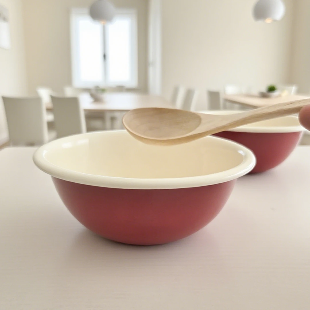 珐琅搪瓷红色570ml汤碗餐碗饭碗菜碗野营露营碗沙拉碗