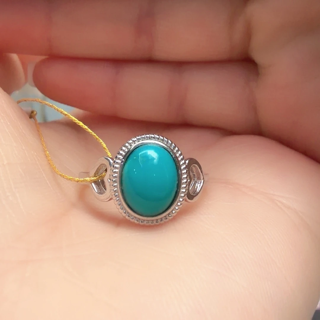 绿松石银S925镶嵌戒指