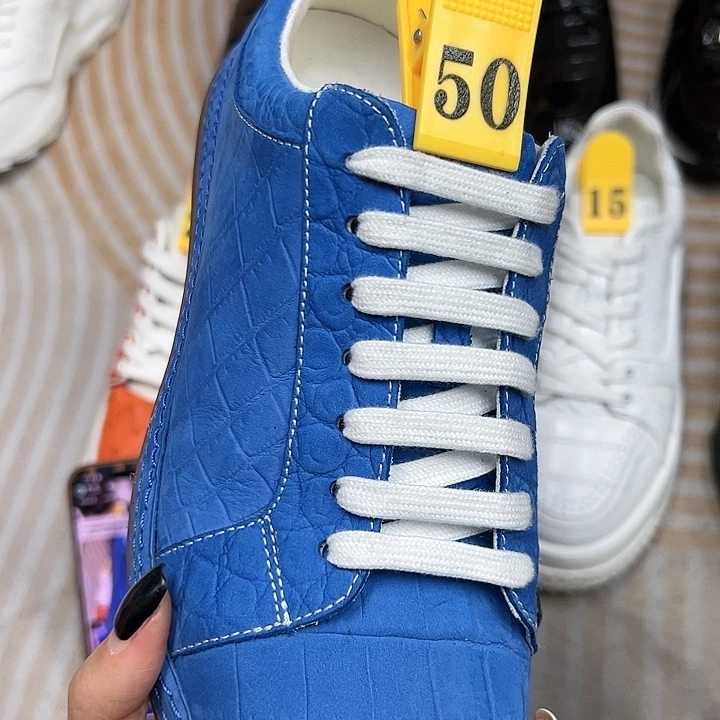 鳄鱼皮（革）鳄鱼皮蓝色磨砂40码