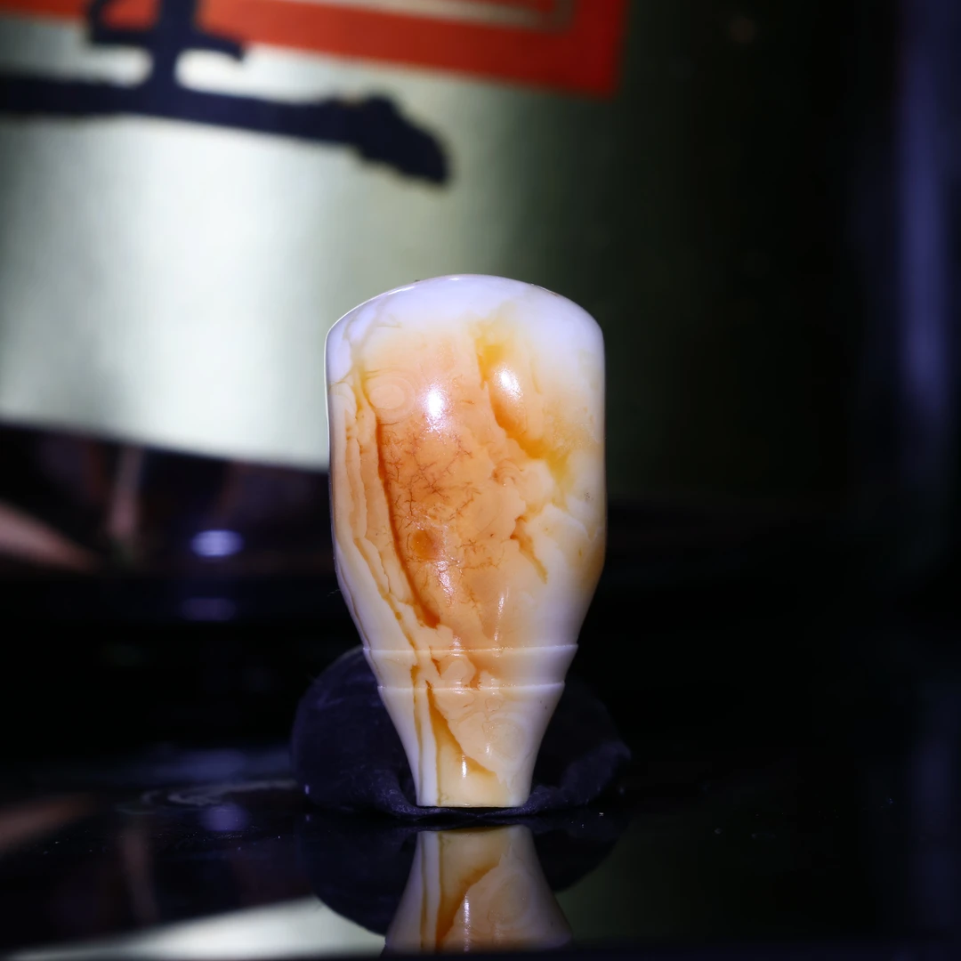 11m蜜蜡三通天然原矿精工沁色瓷白妖花浓蜡三通佛头蜜蜡配饰A538