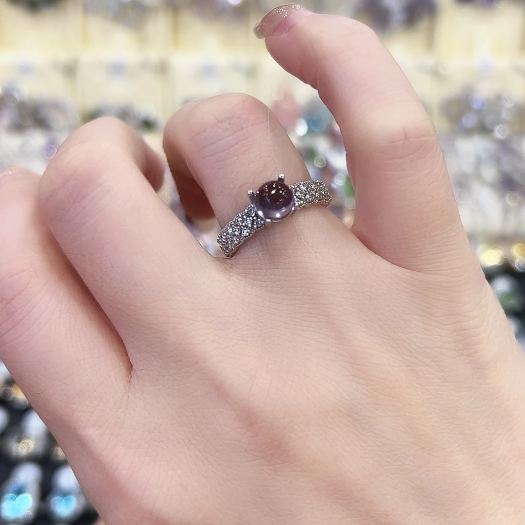 紫晶银S925镶嵌戒指