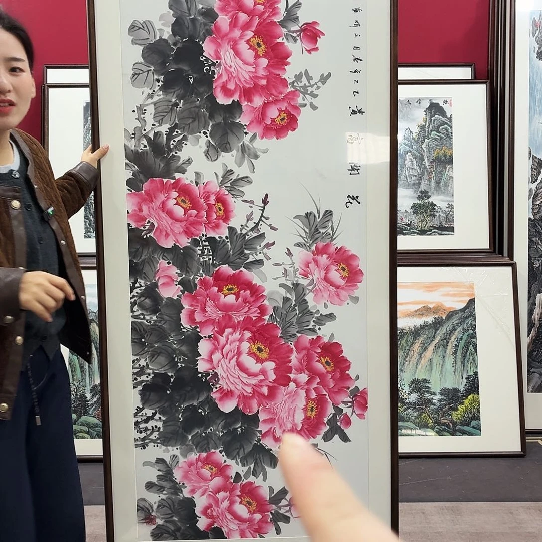 国画手绘作品210-80尺寸