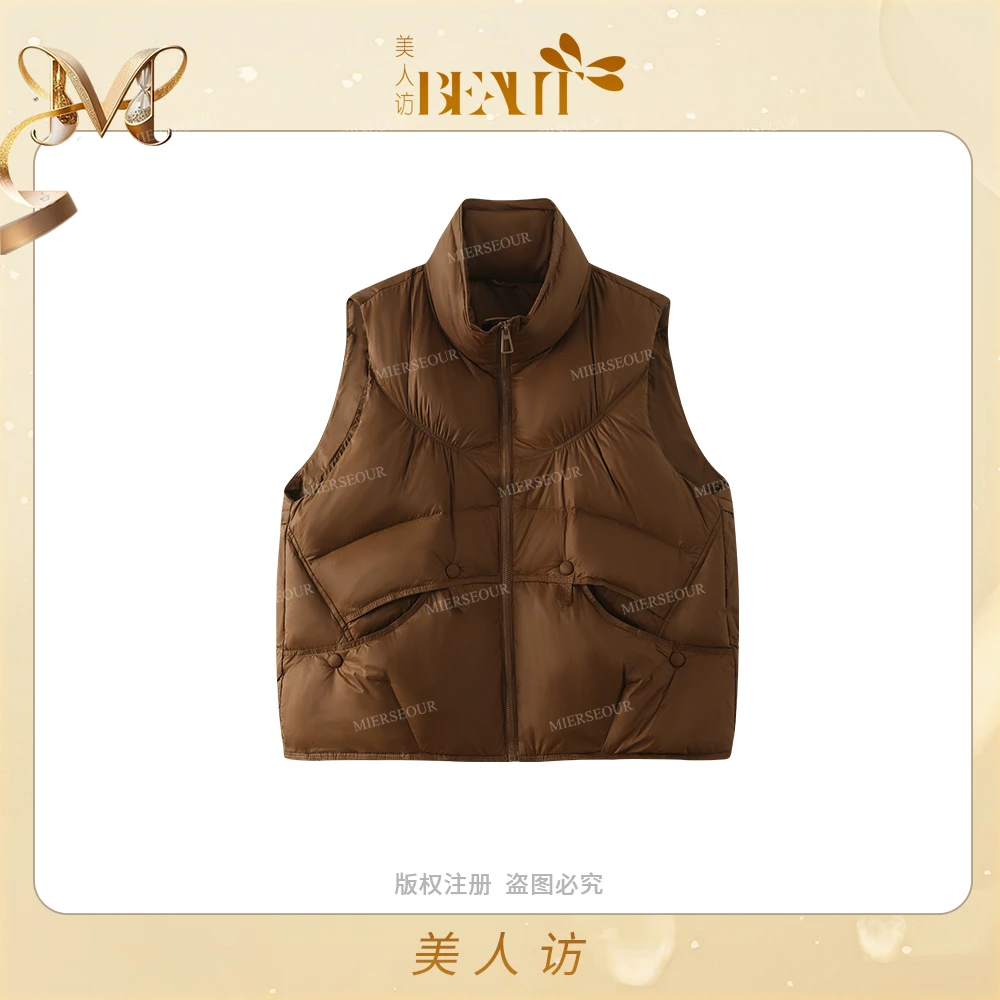 【雾面马甲】90绒保暖简约宽松加厚休闲羽绒马甲12781