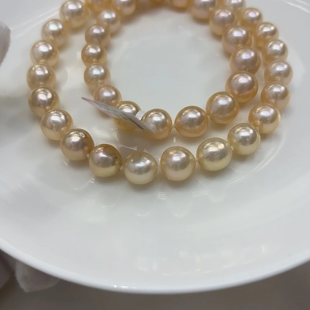 淡水珍珠银S925镶嵌颈饰8-11mm