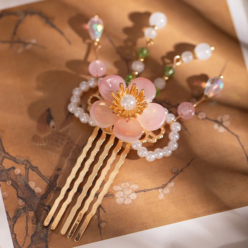 汉服头饰儿童古装公主流苏发梳国风