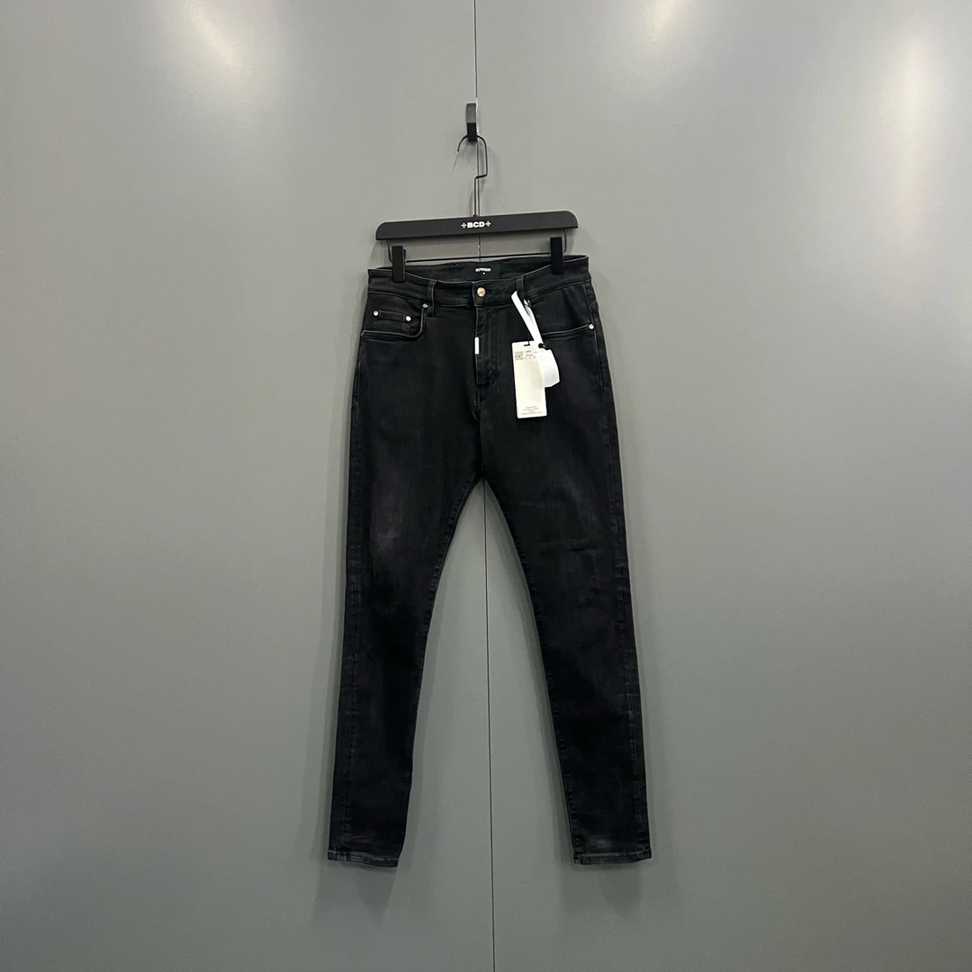 ab114 010865 黑色水洗修身牛仔裤 33码
