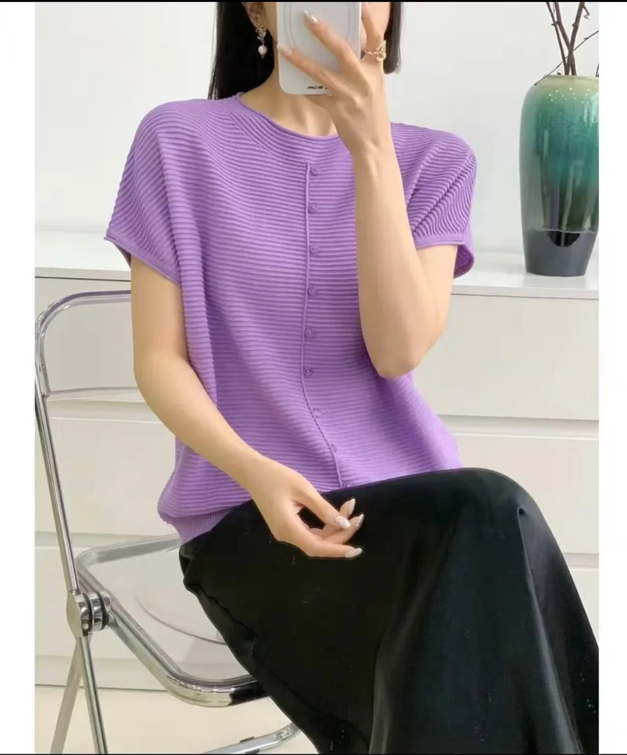 2025新款短款气质t恤洋气大码小衫显瘦时尚上衣8160