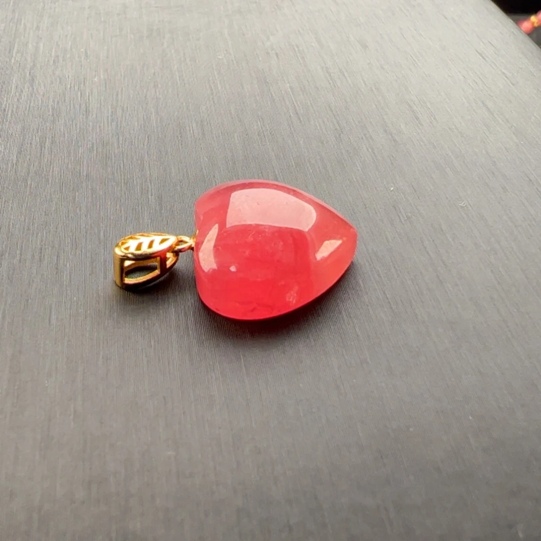 菱锰矿（红纹石）银S925镶嵌吊坠(不含链)