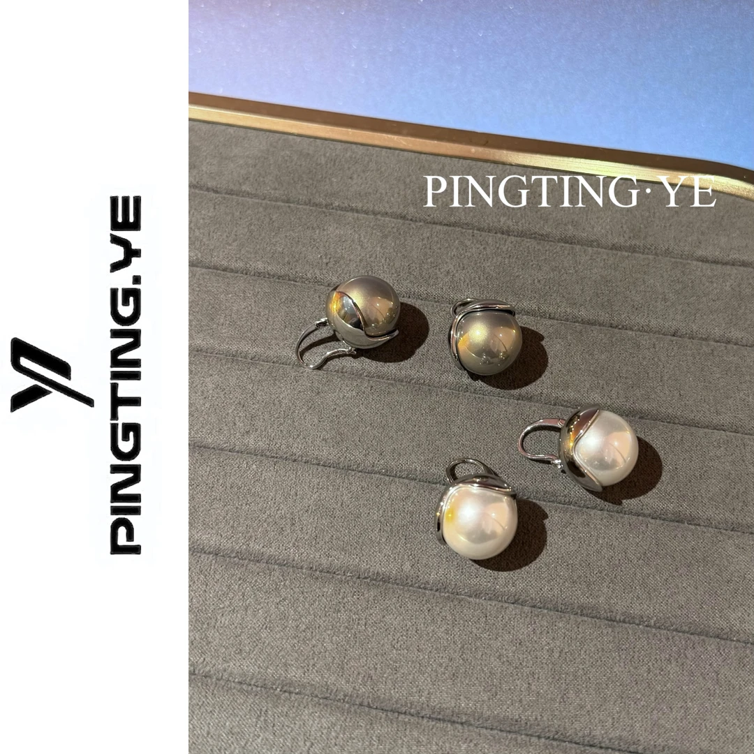 非金属仿珍珠耳饰 法式高级感名媛精致气质简约耳扣耳环