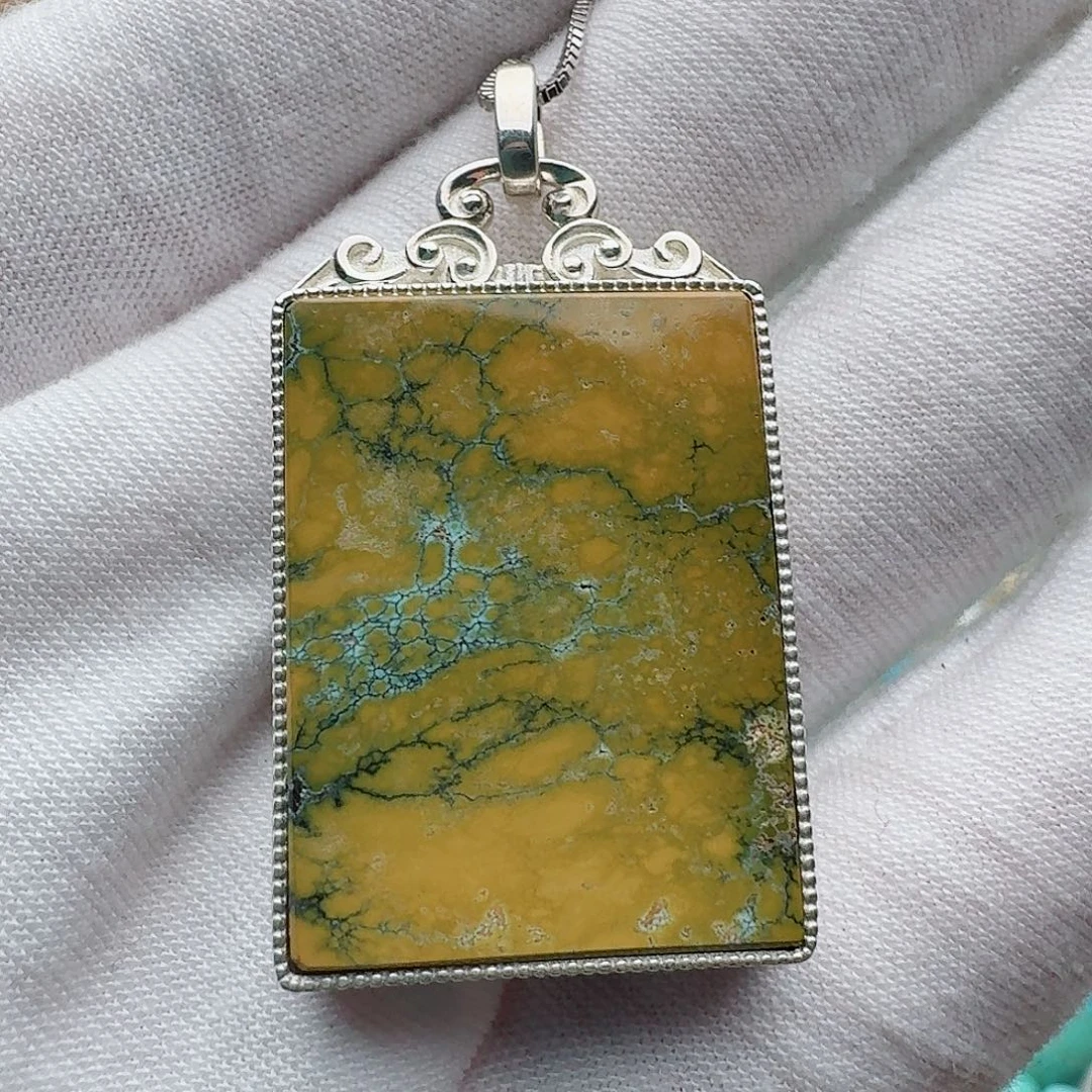 绿松石银S925镶嵌颈饰