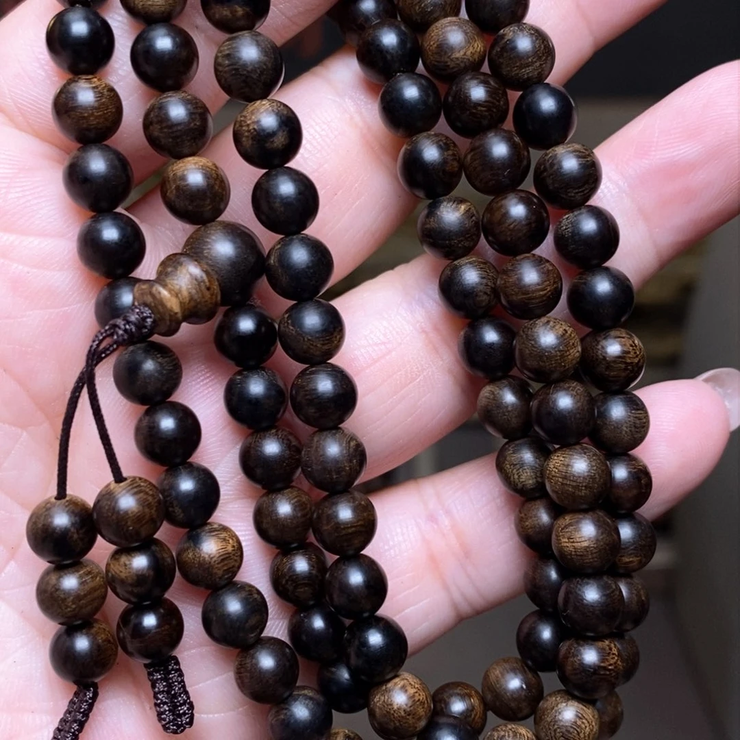 沉香手串越南芽庄白棋楠瘤疤06×108