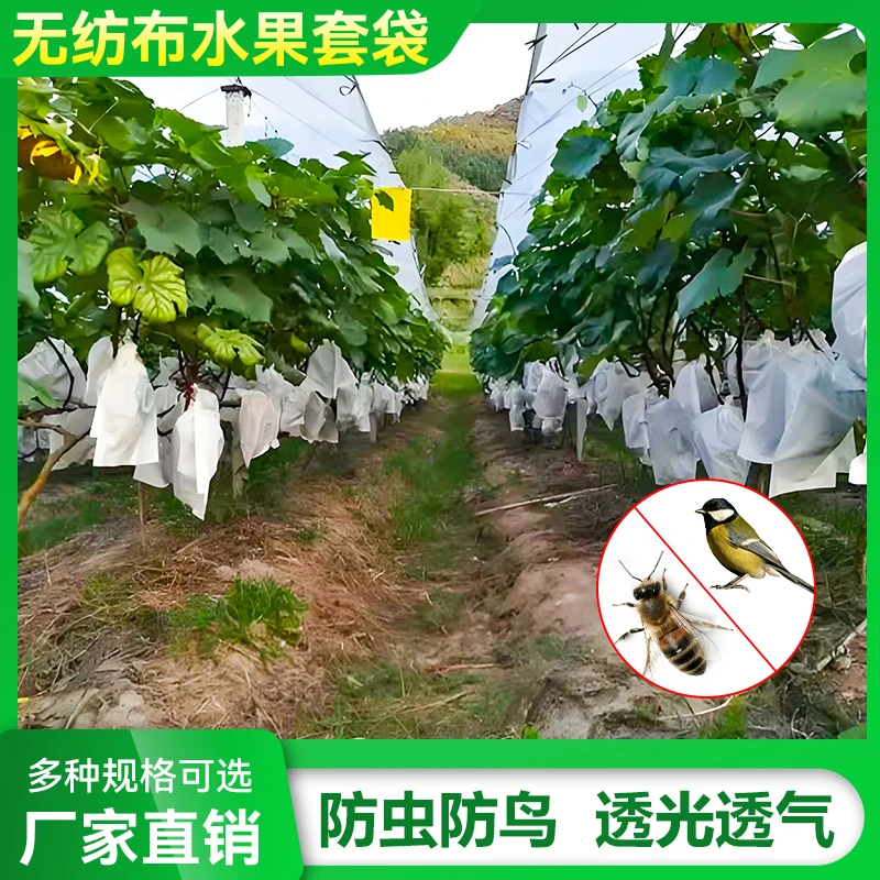 老农心愿无纺布葡萄套袋防虫防鸟专用透气套袋新一代水果套袋防水