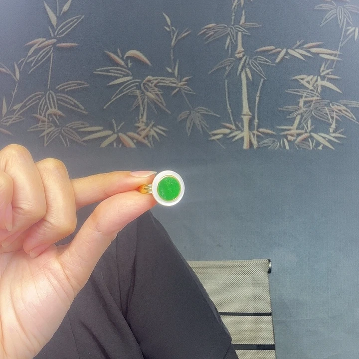 翡翠银S925镶嵌戒指特价