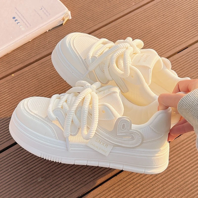 厚底小白鞋女2025新款夏季网面板鞋百搭chic不累脚透气休闲帆布鞋