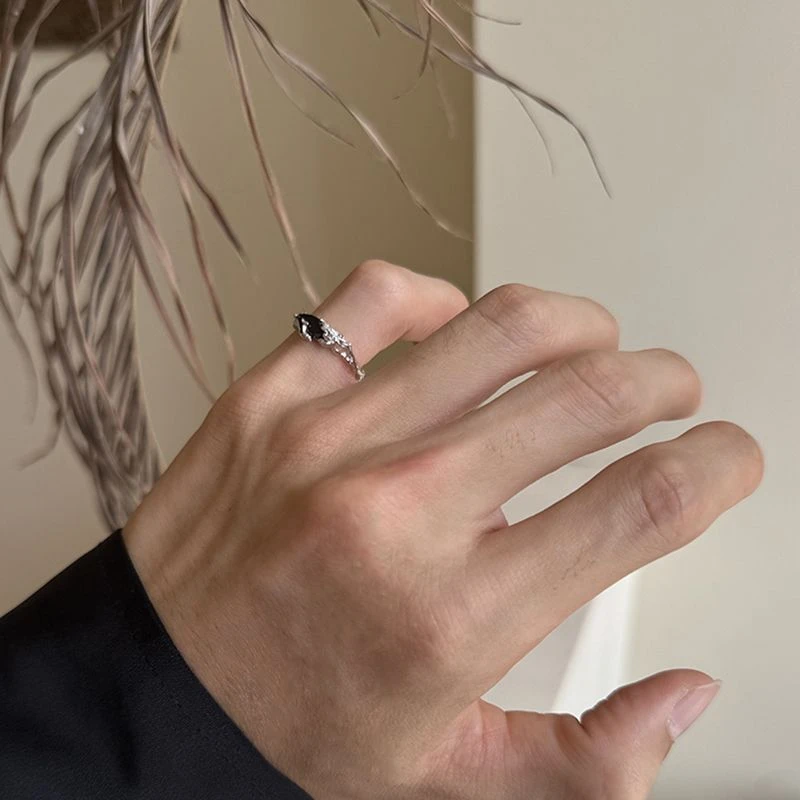 铜合金戒指 树枝银色尾戒男女款小拇指戒指小众轻奢高级感指环