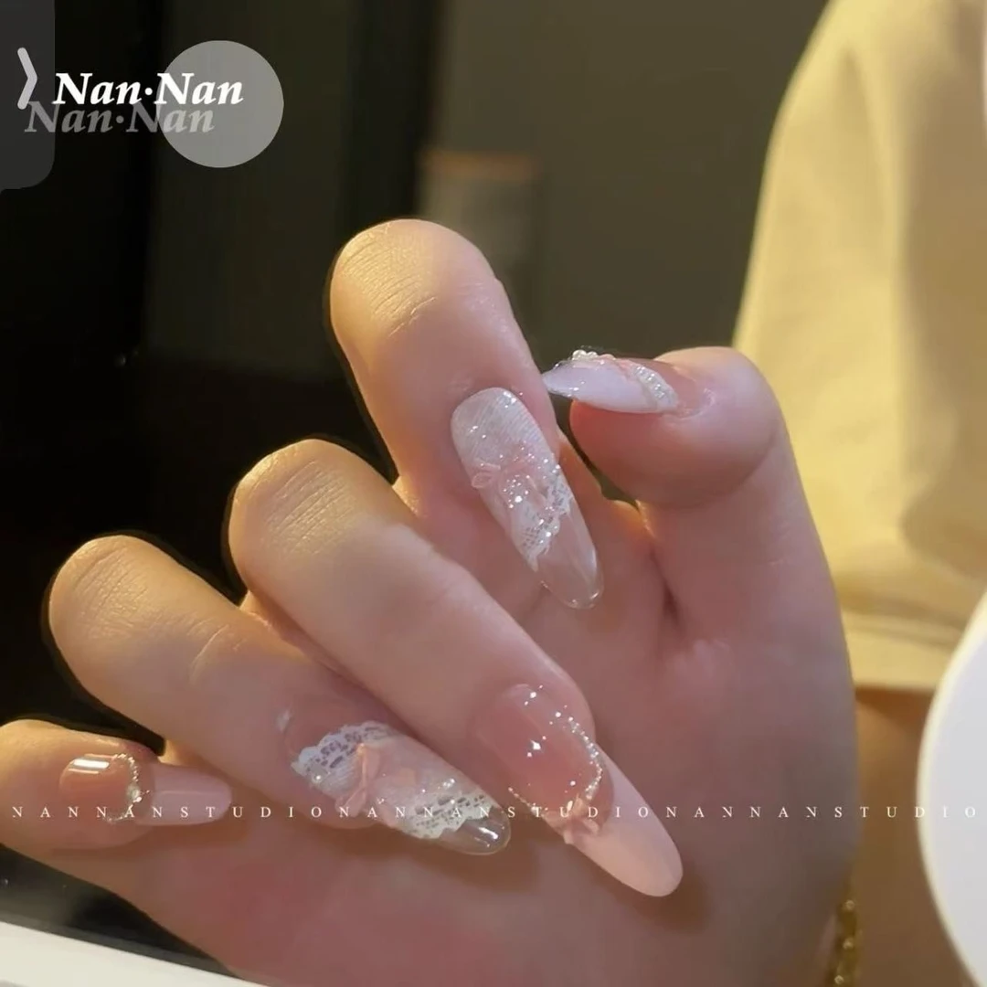 NANNAN[蕾丝牛仔]手工穿戴甲H851