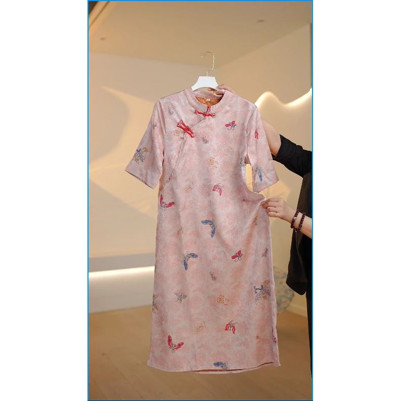 【山水诗意】改良版旗袍新中式国风复古宽松大码连衣裙