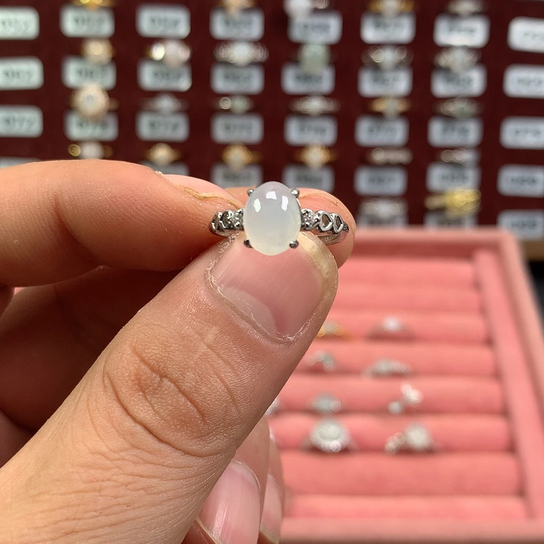 翡翠银S925镶嵌戒指515