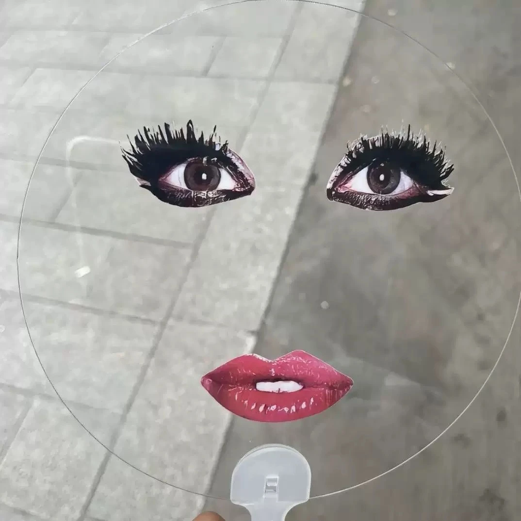 【新疆包邮】创意抽象印花扇烈焰红唇透明搞怪趣味扇子恶搞拍照道具