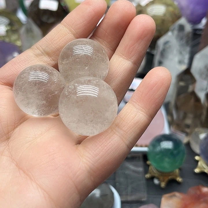 未镶嵌水晶珠宝半成品68克白水晶球