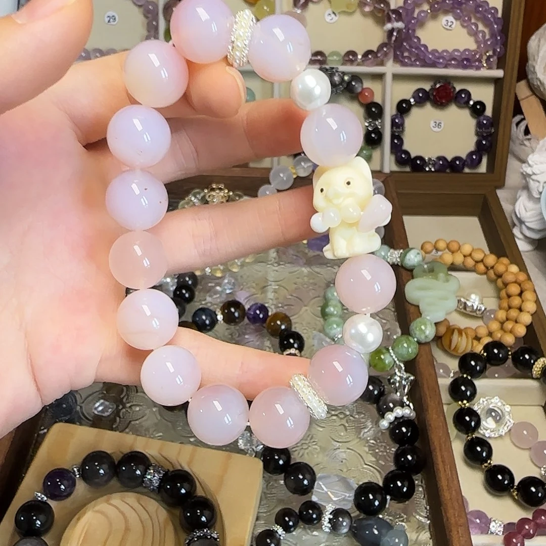 玛瑙/玉髓手链合金盐源玛瑙