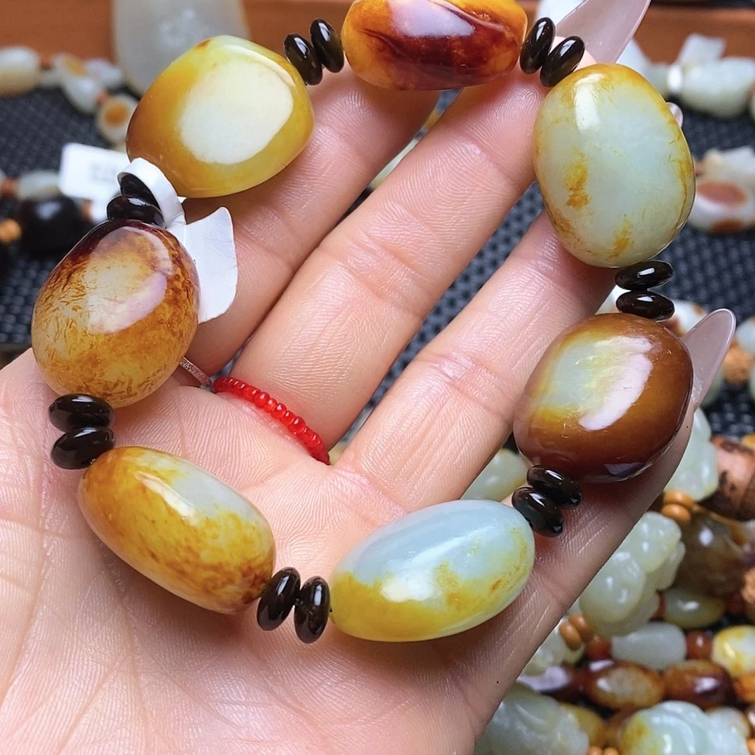 和田玉手链未镶嵌自*舰