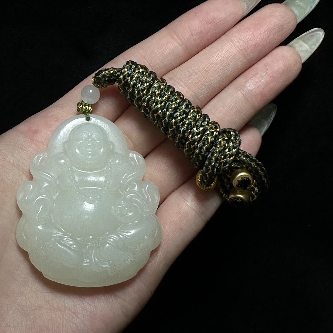 和田玉项链 约53x44x13mm