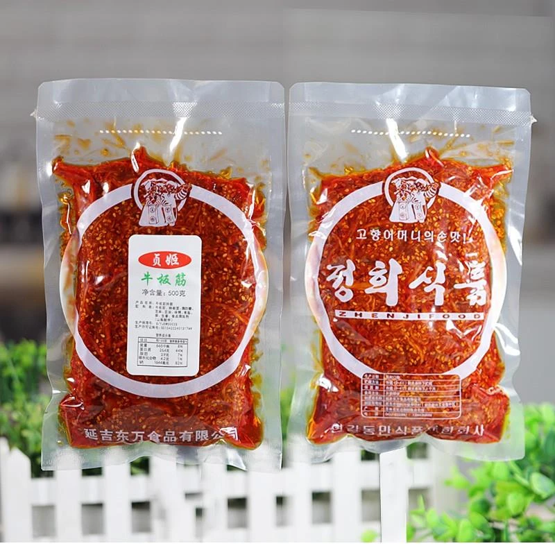 贞姬牛板筋延边朝鲜族特产延吉拌香辣干牛筋细儿时克熟食