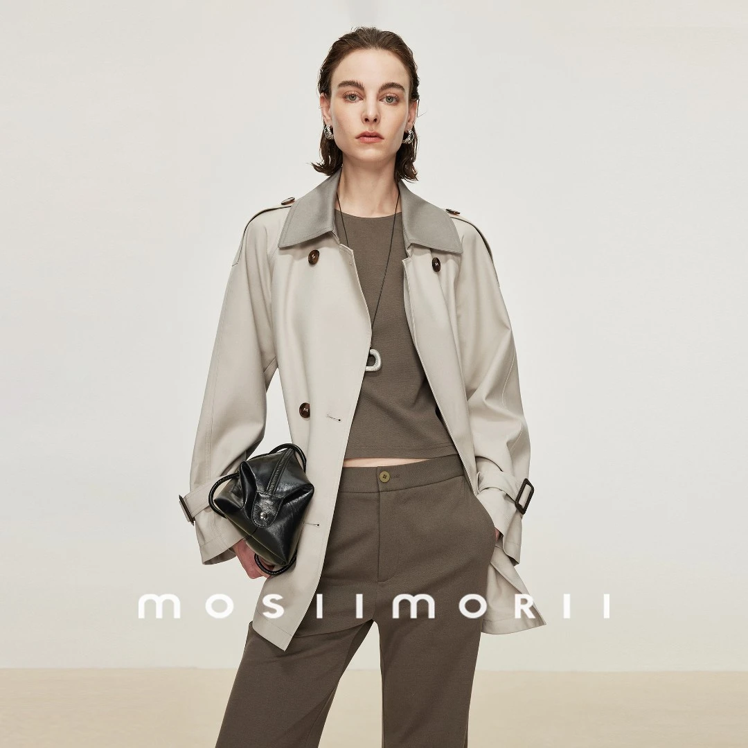 【新城以西】洋气新款高级设计师时尚轻奢气场强大春季短款风衣外套