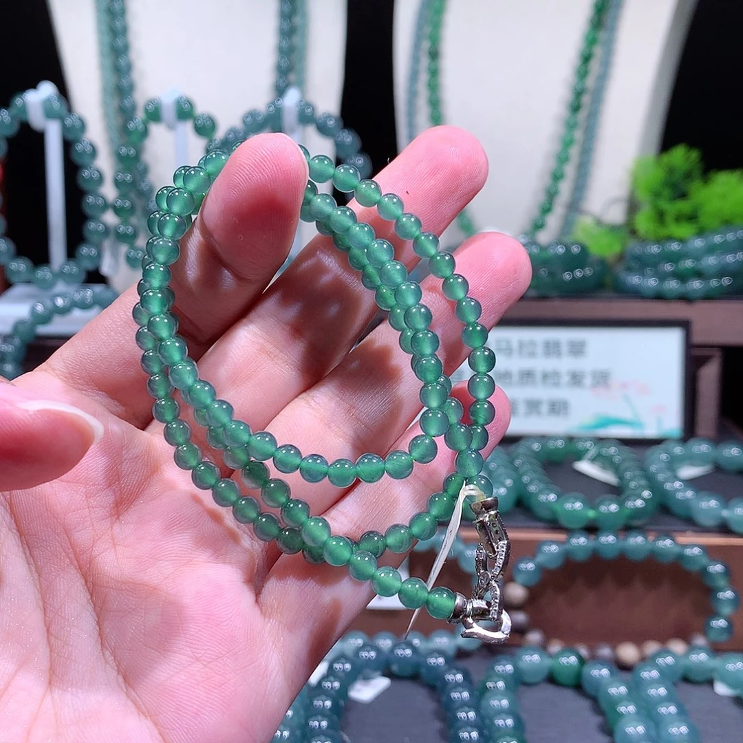 翡翠未镶嵌手链天然a货翡翠项链4.8