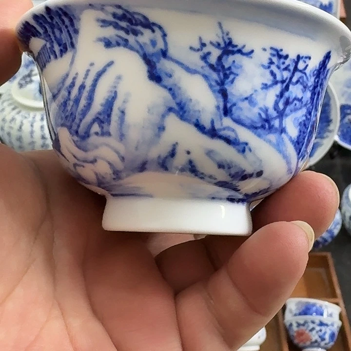 往***烟瓷片景德镇瓷器手工手绘