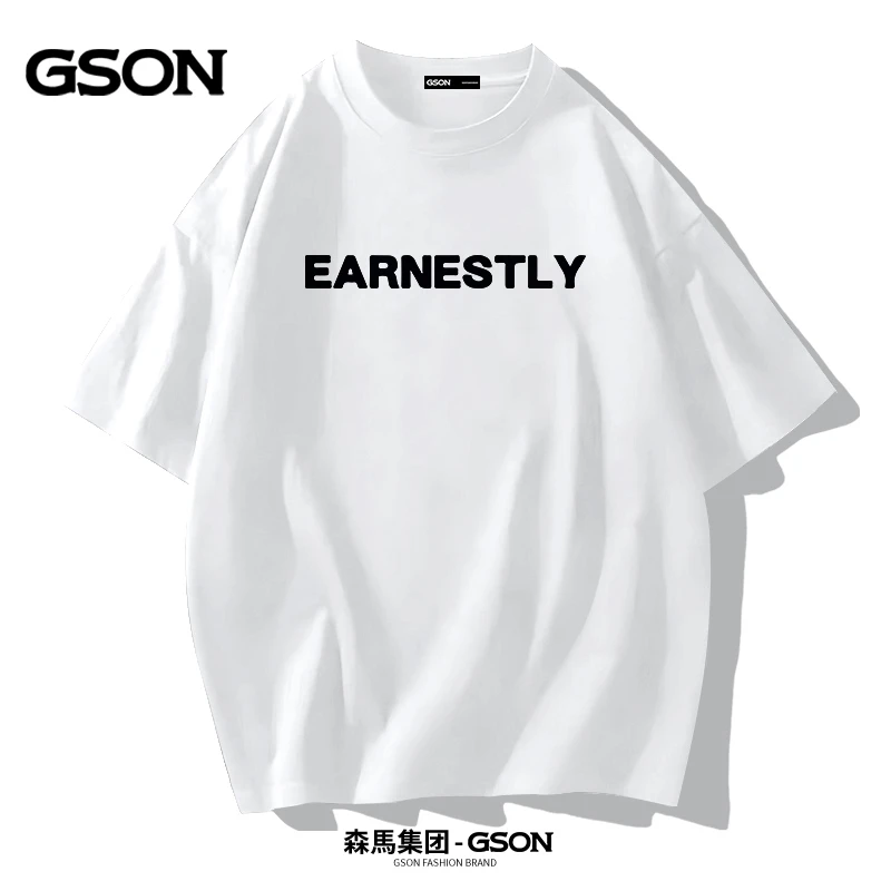 GSON潮流纯棉宽松短袖半袖-EARN长条-ZYP