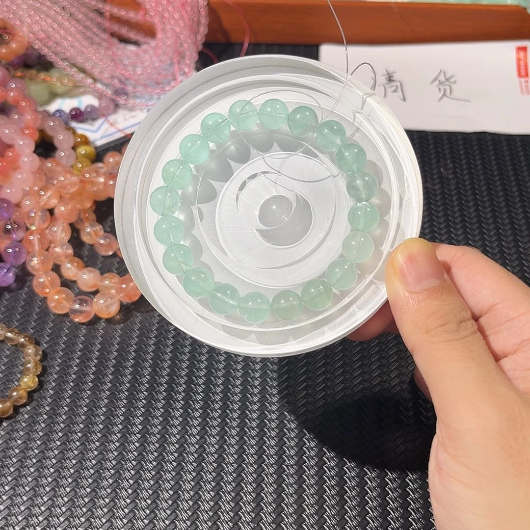 水晶手链未镶嵌薄荷绿莹石卡10+