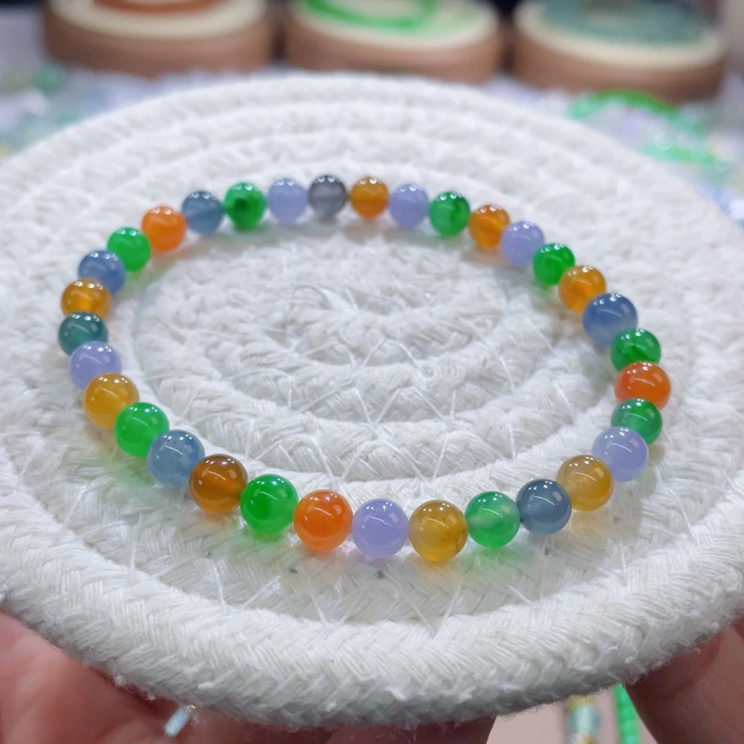 未镶嵌手链翡翠精品糖果串卡5+