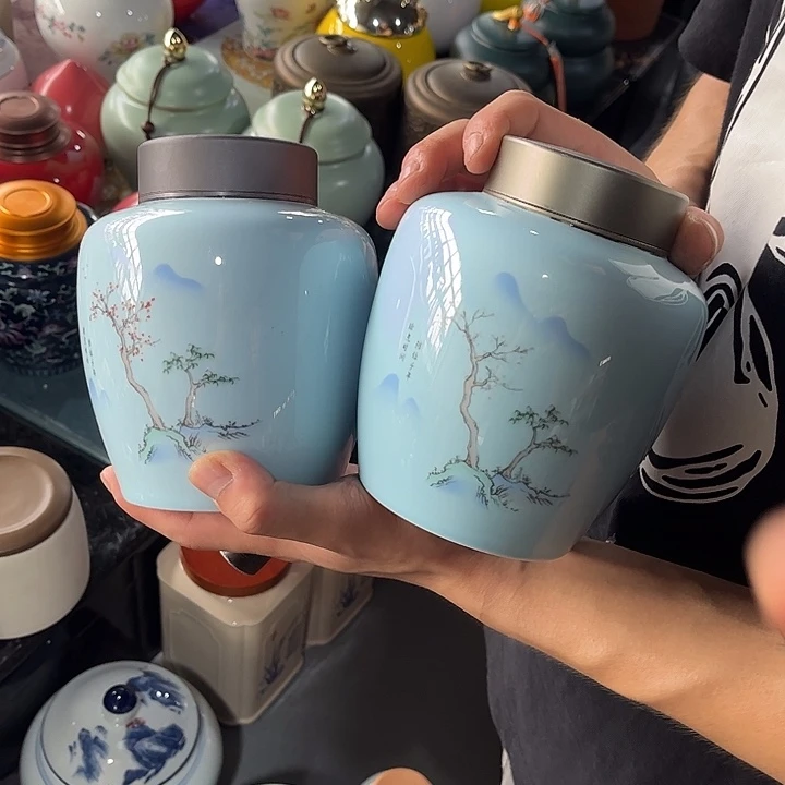 摆件润鹏陶瓷精选高档陶瓷茶叶罐