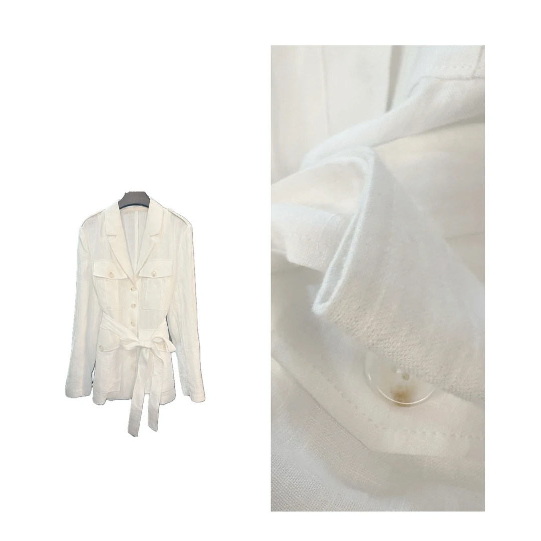 【预科生】奢牌同源高端亚麻设计感率性束腰外套衬衫