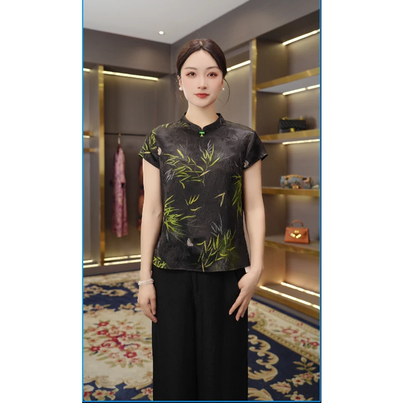 [清竹] 新款2025冠乐皱气质复古上衣