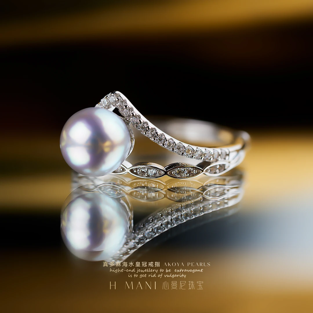 心曼尼【馨姐宠粉】H.MP246 S925银 海水真多麻皇冠款戒指7-8mm