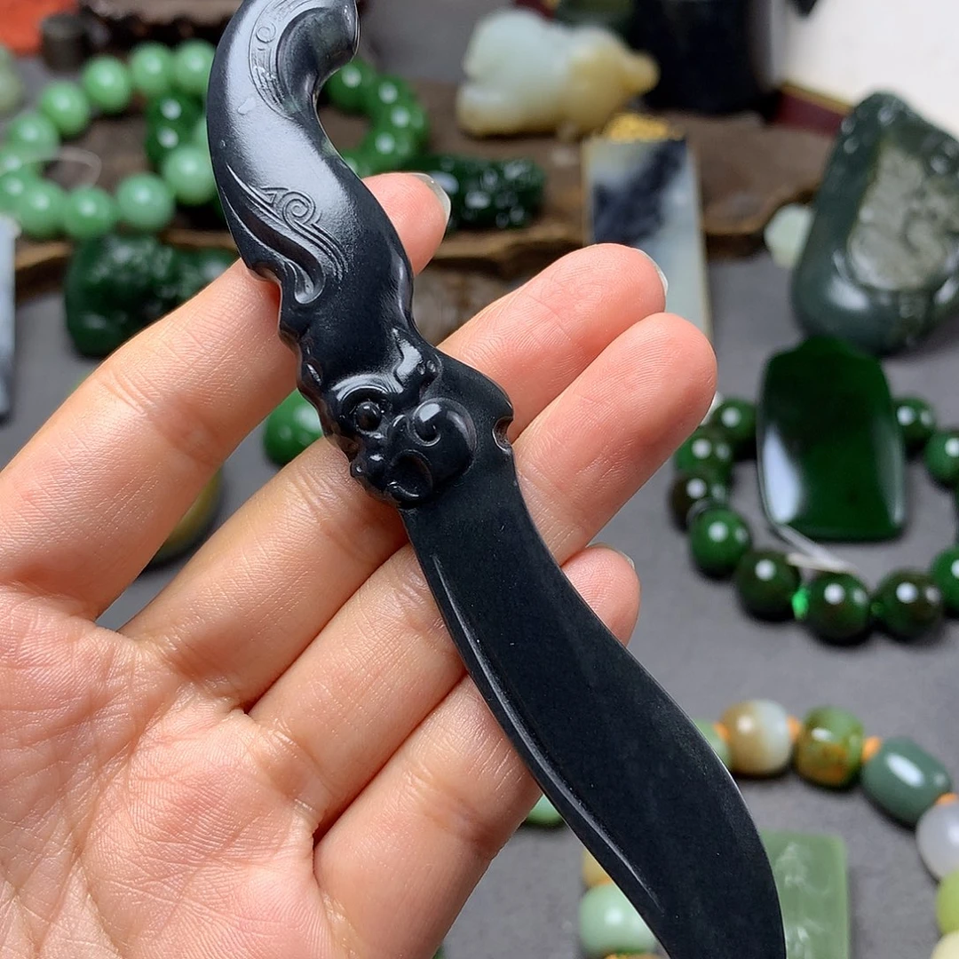 和田玉颈饰银S925镶嵌